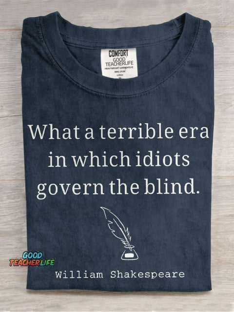What A Terrible Era Teacher Casual Print T-shirt