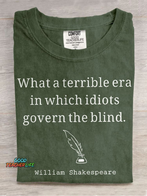 What A Terrible Era Teacher Casual Print T-shirt