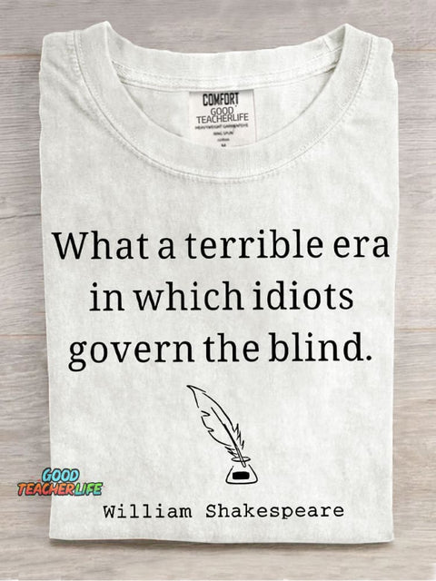 What A Terrible Era Teacher Casual Print T-shirt