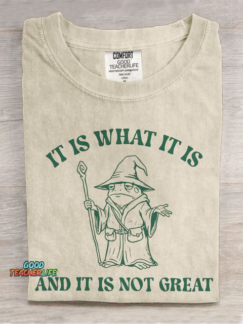 It Is What It Is Casual Print T-shirt