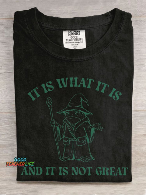 It Is What It Is Casual Print T-shirt