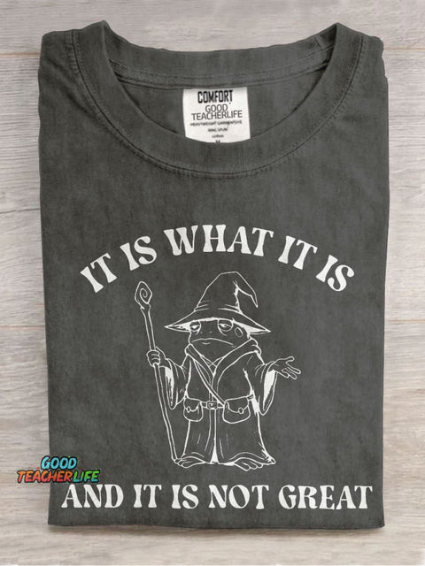 It Is What It Is Casual Print T-shirt