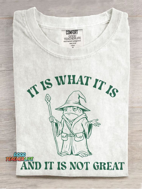 It Is What It Is Casual Print T-shirt