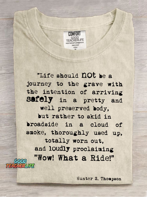Wow What A Ride Teacher Casual Print T-shirt