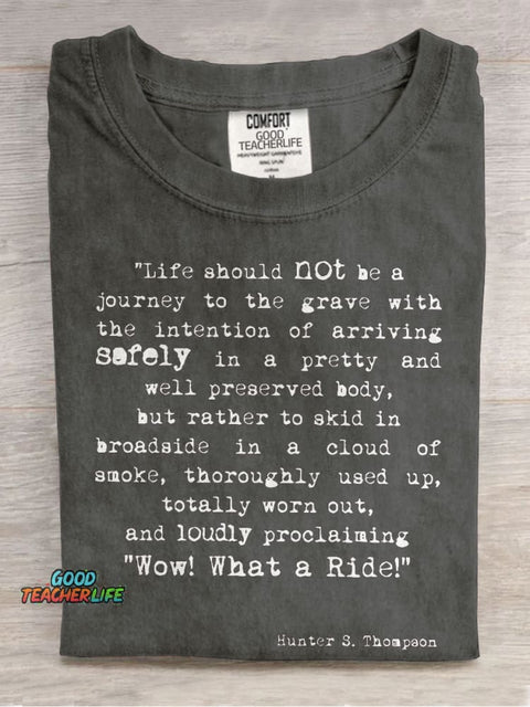 Wow What A Ride Teacher Casual Print T-shirt