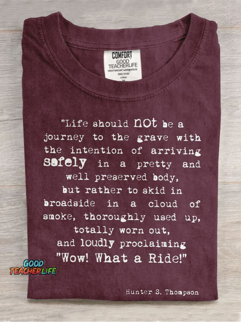 Wow What A Ride Teacher Casual Print T-shirt