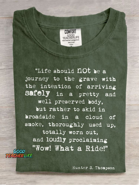 Wow What A Ride Teacher Casual Print T-shirt