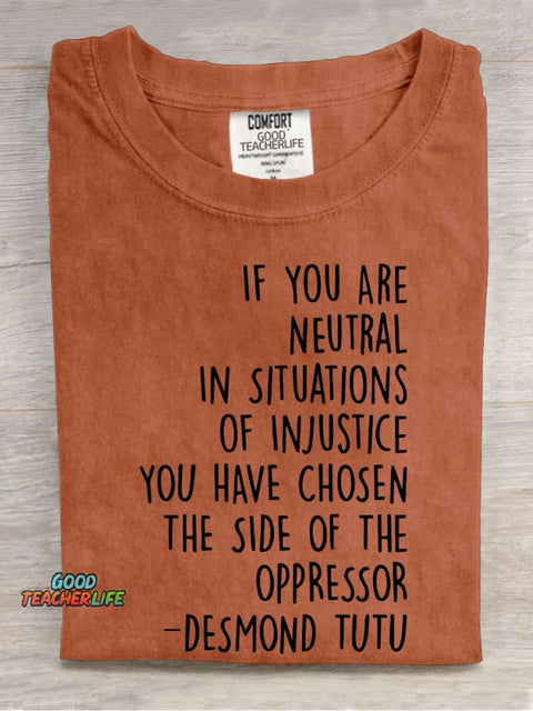 If You Are Neutral Teacher Casual Print T-shirt