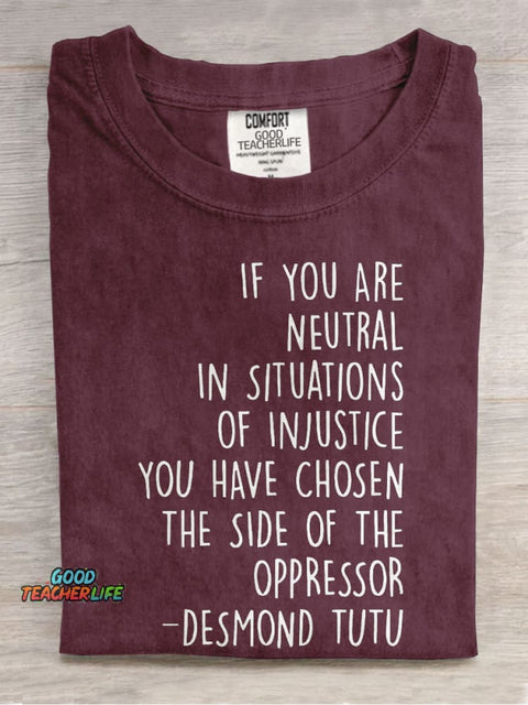 If You Are Neutral Teacher Casual Print T-shirt