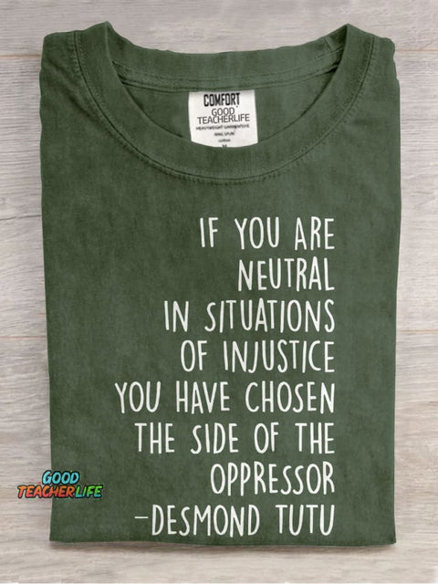 If You Are Neutral Teacher Casual Print T-shirt