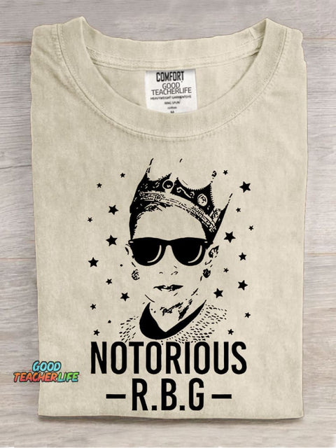 Notorious RBG Teacher Casual Print T-shirt