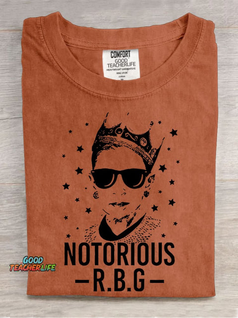 Notorious RBG Teacher Casual Print T-shirt