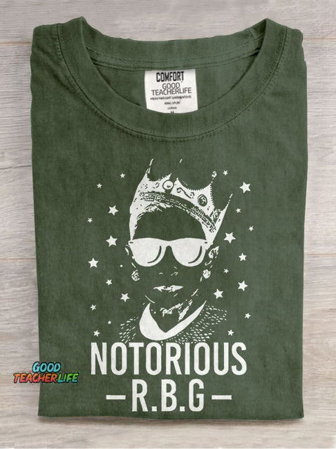 Notorious RBG Teacher Casual Print T-shirt