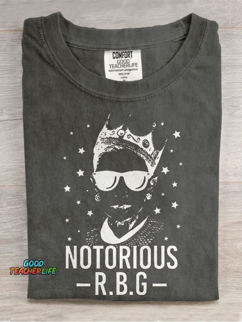 Notorious RBG Teacher Casual Print T-shirt