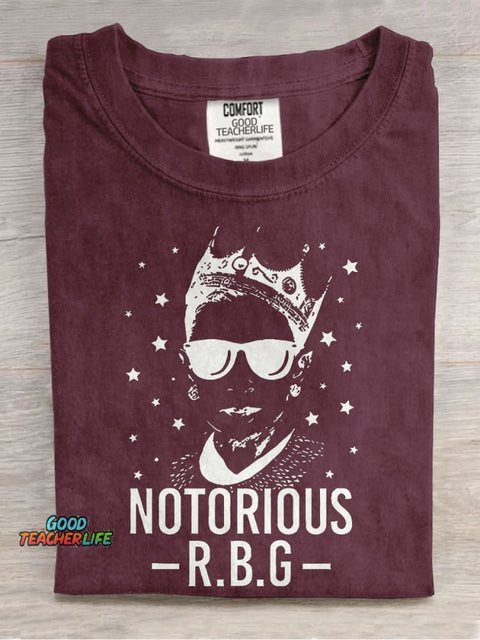Notorious RBG Teacher Casual Print T-shirt