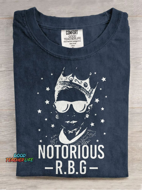 Notorious RBG Teacher Casual Print T-shirt