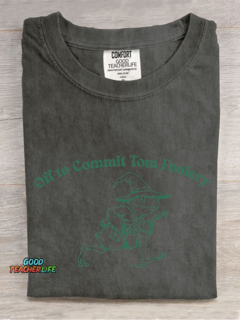 Off To Commit Tom Foolery Casual Print T-shirt