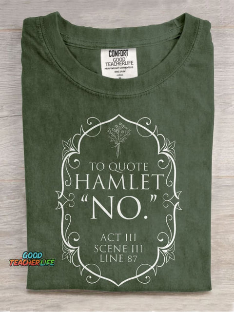 Book Club Shakespeare Teacher Casual Print T-shirt