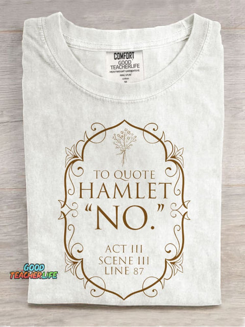 Book Club Shakespeare Teacher Casual Print T-shirt
