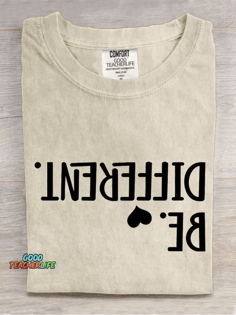 Be Different Teacher Casual Print T-shirt