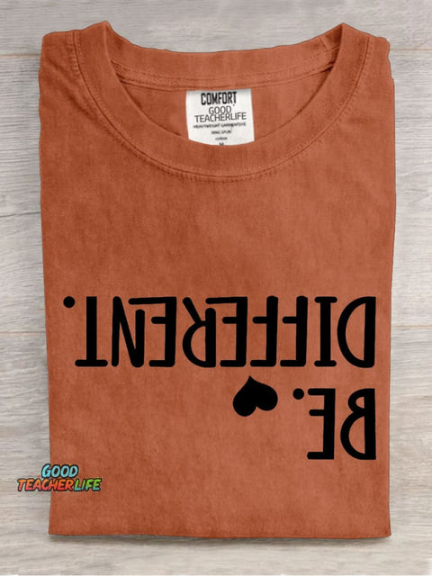 Be Different Teacher Casual Print T-shirt