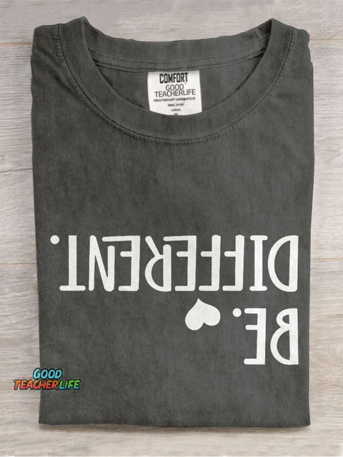 Be Different Teacher Casual Print T-shirt