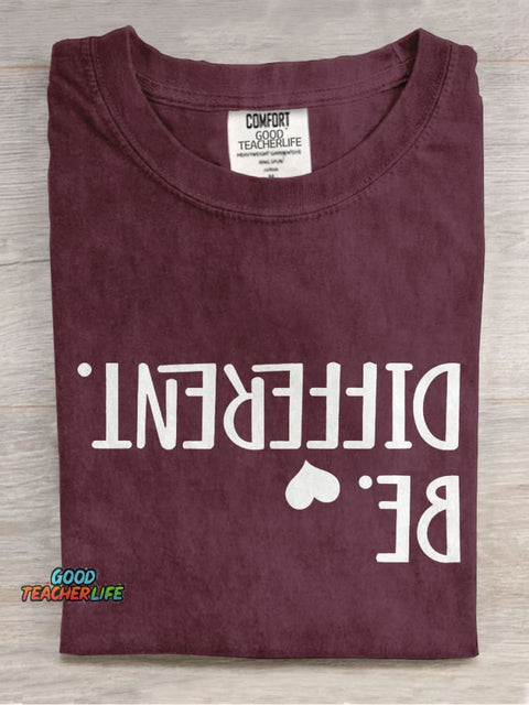 Be Different Teacher Casual Print T-shirt