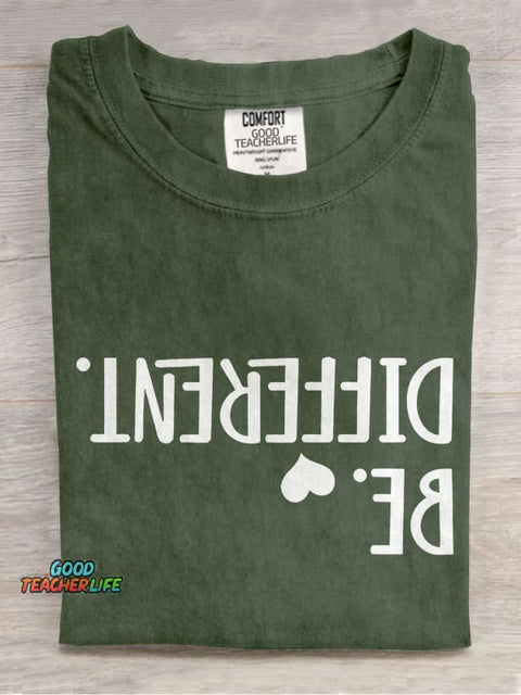 Be Different Teacher Casual Print T-shirt