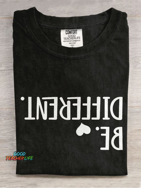 Be Different Teacher Casual Print T-shirt