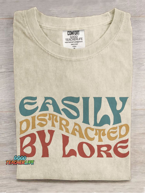 Easily Distracted By Lore Casual Print T-shirt