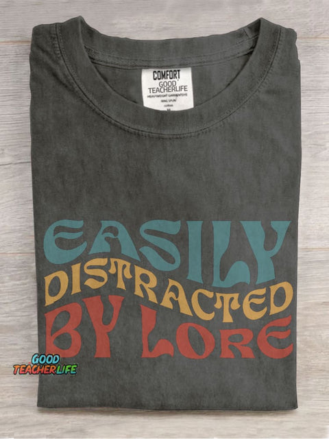 Easily Distracted By Lore Casual Print T-shirt