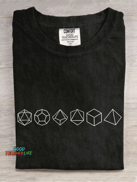 Dice Line Casual Print T-shirt