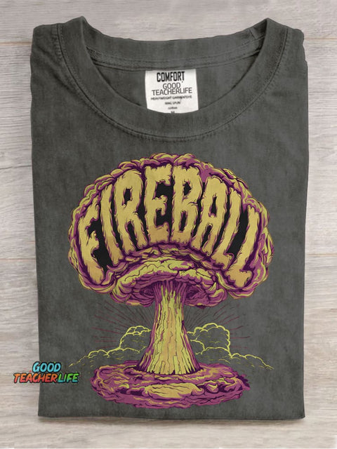 Nuclear Fireball Casual Print T-shirt
