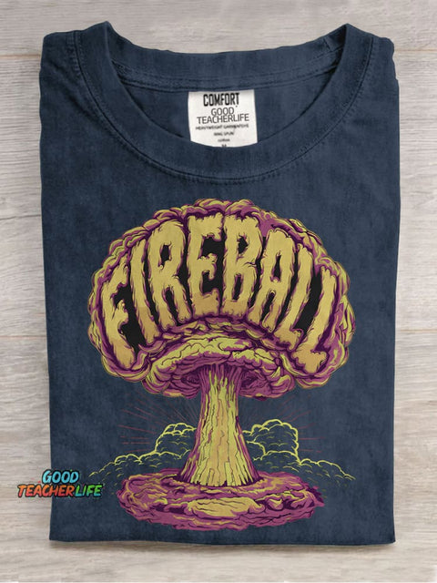 Nuclear Fireball Casual Print T-shirt