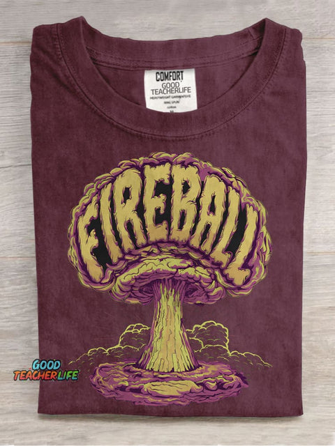 Nuclear Fireball Casual Print T-shirt