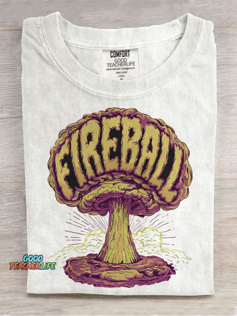 Nuclear Fireball Casual Print T-shirt