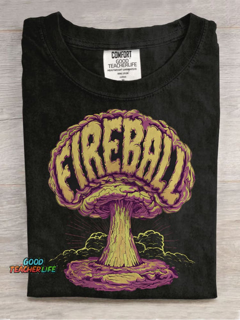 Nuclear Fireball Casual Print T-shirt