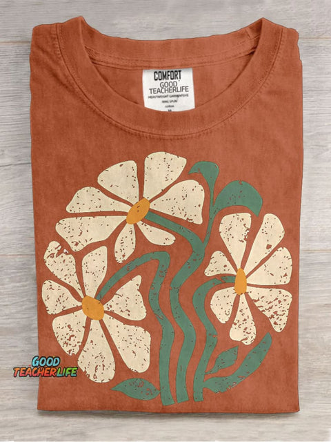 Daisy Wildflower Boho Flowers Casual Print T-shirt