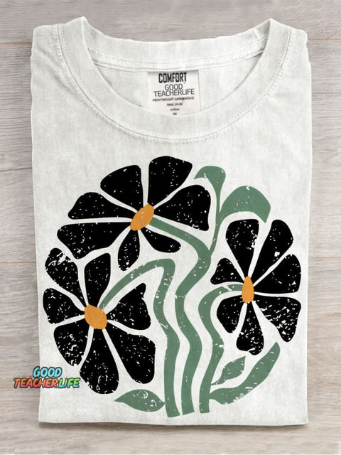 Daisy Wildflower Boho Flowers Casual Print T-shirt
