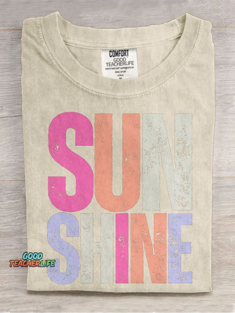 Hello Sunshine Casual Print T-shirt