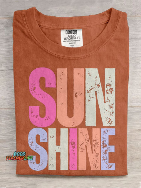 Hello Sunshine Casual Print T-shirt
