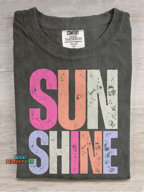Hello Sunshine Casual Print T-shirt