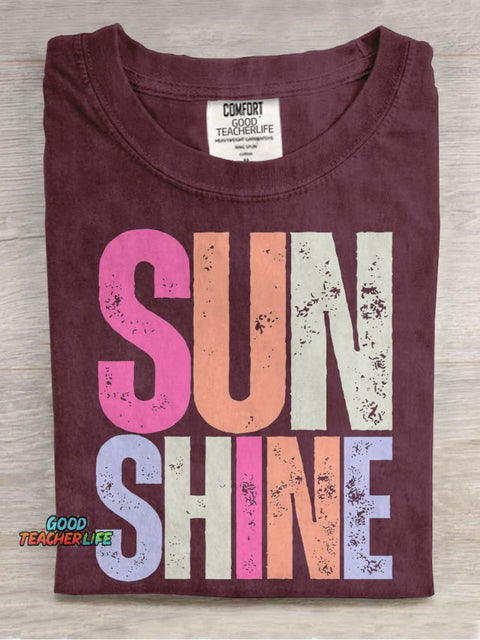 Hello Sunshine Casual Print T-shirt