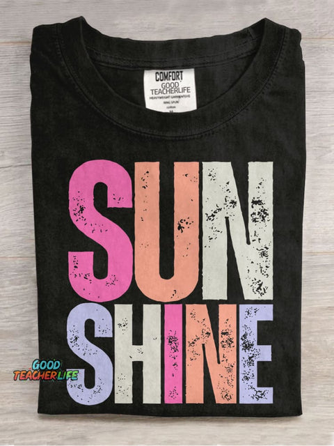 Hello Sunshine Casual Print T-shirt