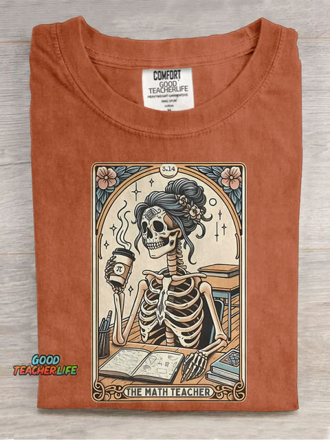 He Math Teacher Tarot Card Casual Print T-shirt