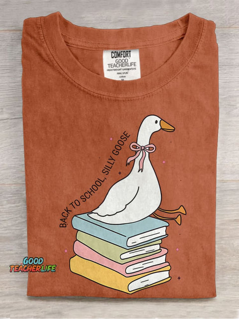 Silly Goose Back To School Casual Print T-shirt