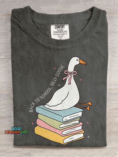 Silly Goose Back To School Casual Print T-shirt