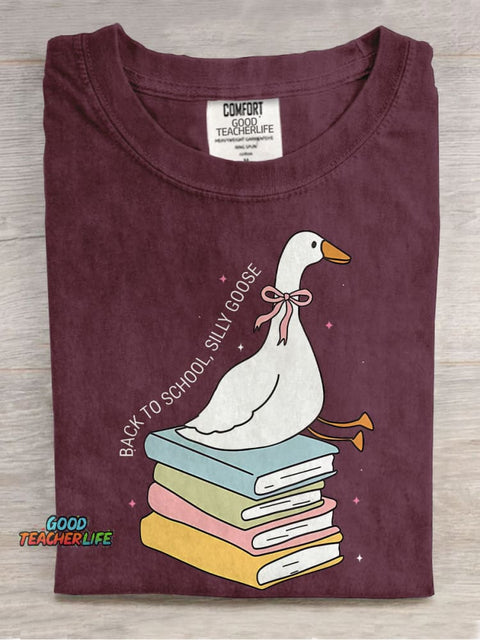Silly Goose Back To School Casual Print T-shirt