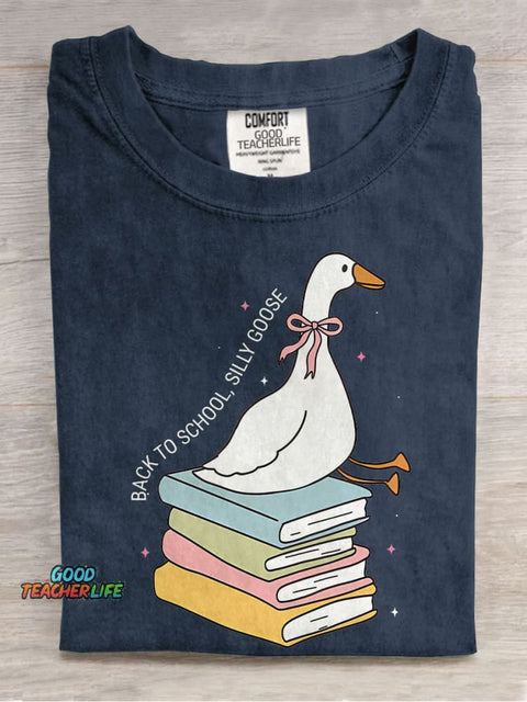Silly Goose Back To School Casual Print T-shirt
