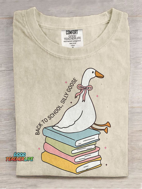 Silly Goose Back To School Casual Print T-shirt